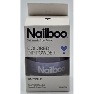 Nailboo Colored Dip Powder Jar Baby Blue Acrylic Nail Manicure Kit New Gel